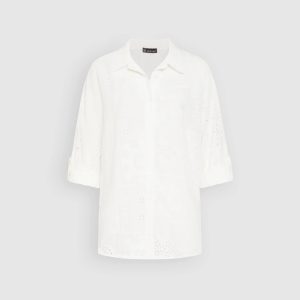 LAURA Embroidered Button-Down Blouse