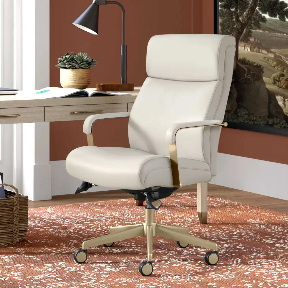 Lazboy Melrose Executive Office Chair, Cream - Image 3