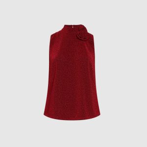 LAURA Metallic Flower Top