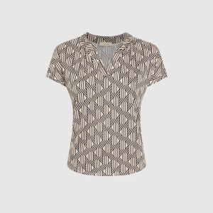 LAURA Geometric Print Top
