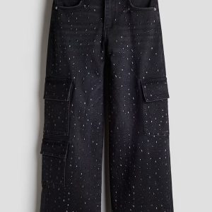 H&M Loose Fit Wide Leg Cargo Jeans