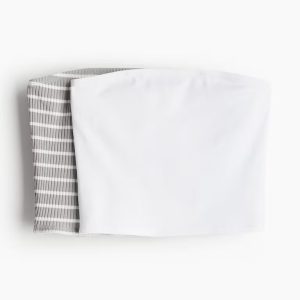 H&M 2-PACK SHORT TUBE TOPS