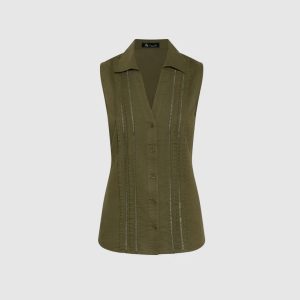 LAURA Sleeveless Linen Blouse