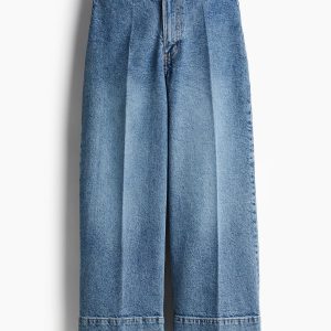 H&M High Rise Wide Leg Cropped Jeans