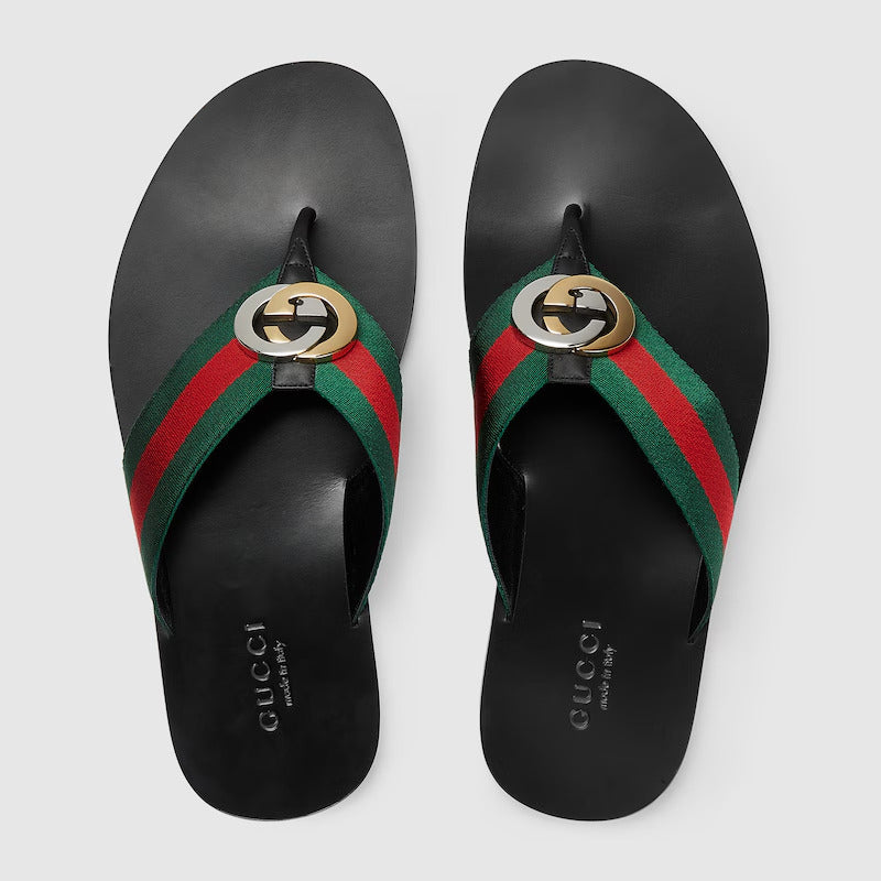 GUCCI Men's thong sandal with Web - Image 4