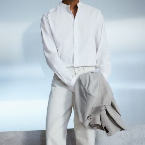 H&M Regular Fit Band-Collar Shirt