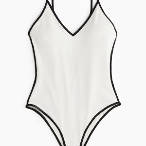 H&M Padded-Cup High-Leg Swimsuit