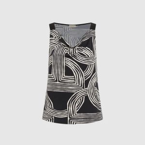 LAURA Sleeveless Geometric Top