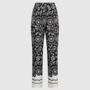LAURA Olivia Contrast Paisley Wide-Leg Pants