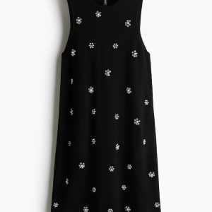H&M Embellished Fine-Knit Dress