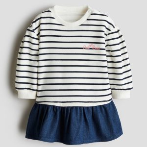 H&M Sweatshirt Dress with Denim Skirt