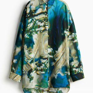 H&M Abstract-Patterned Chiffon Shirt