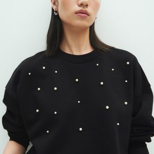 H&M Oversized Embellished Sweatshirt