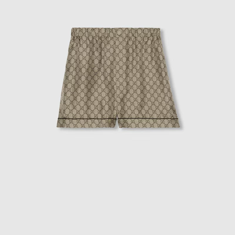 Gucci GG Supreme print silk shorts