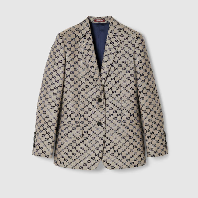 GUCCI GG linen blend canvas jacket
