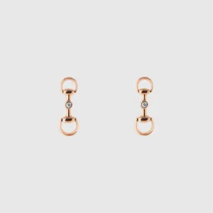 Gucci 18K Horsebit Diamond Earrings