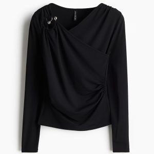 H&M Draped-Detail Jersey Top