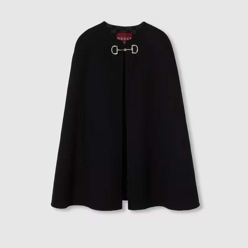 GUCCI Wool and silk Horsebit cape
