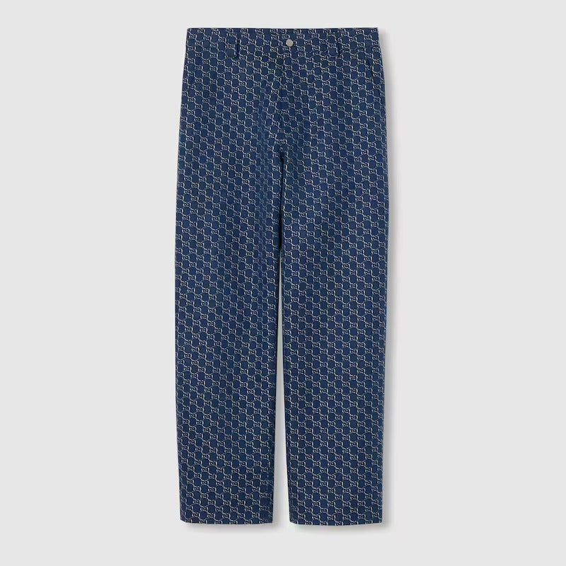 Gucci COTTON JACQUARD PANT WITH GG SHADOW