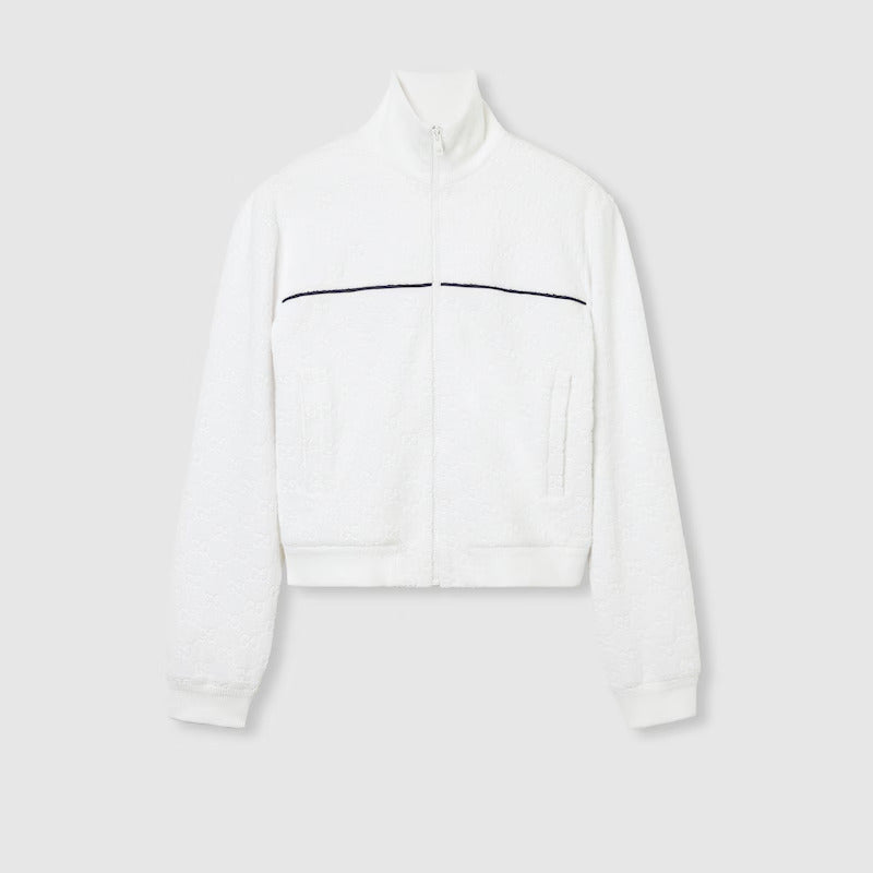 GUCCI GG terrycloth cotton zip sweatshirt