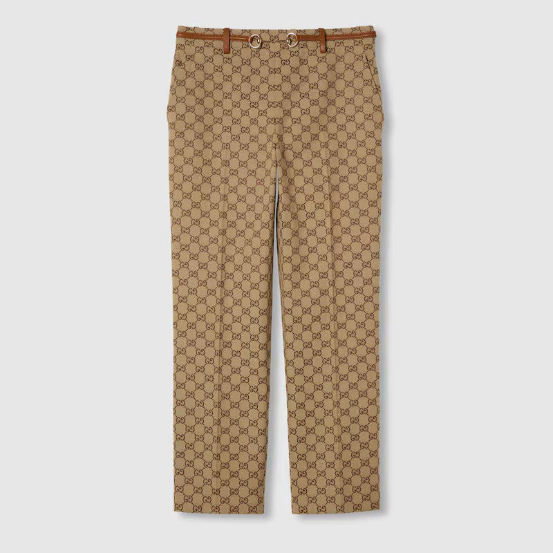Gucci GG canvas pants with Horsebit