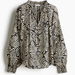 H&M Oversized Tie-Neck Blouse