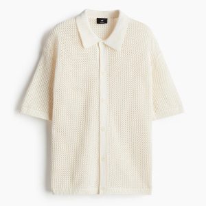 H&M Regular Fit Pointelle-Knit Shirt
