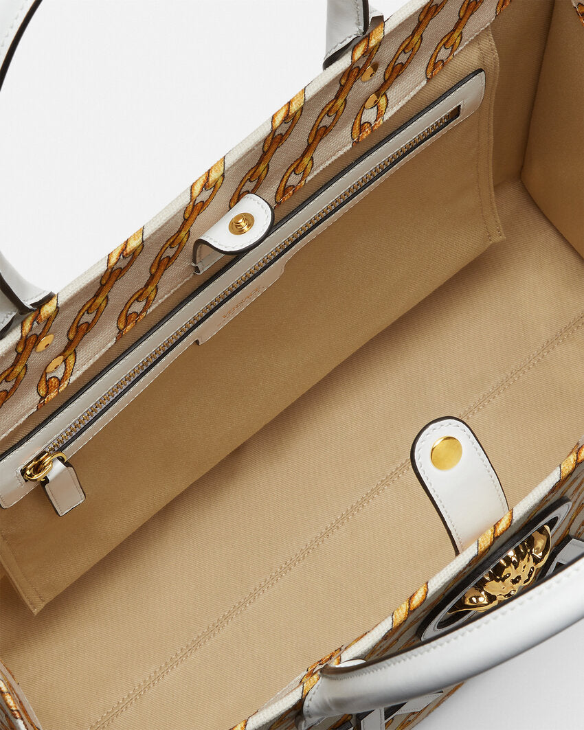 VERSACE CHAIN STRIPES LA MEDUSA LARGE TOTE BAG - Image 4