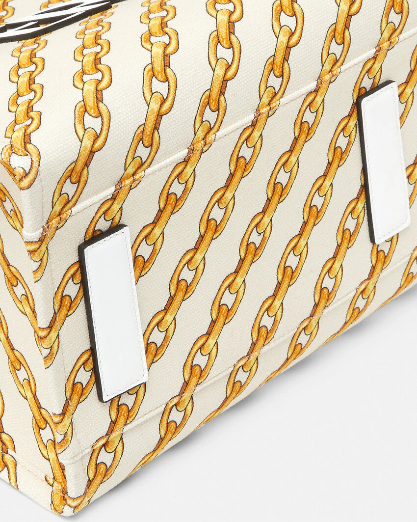 VERSACE CHAIN STRIPES LA MEDUSA LARGE TOTE BAG - Image 5