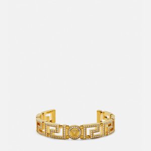 VERSACE CRYSTAL GRECA CUFF BRACELET