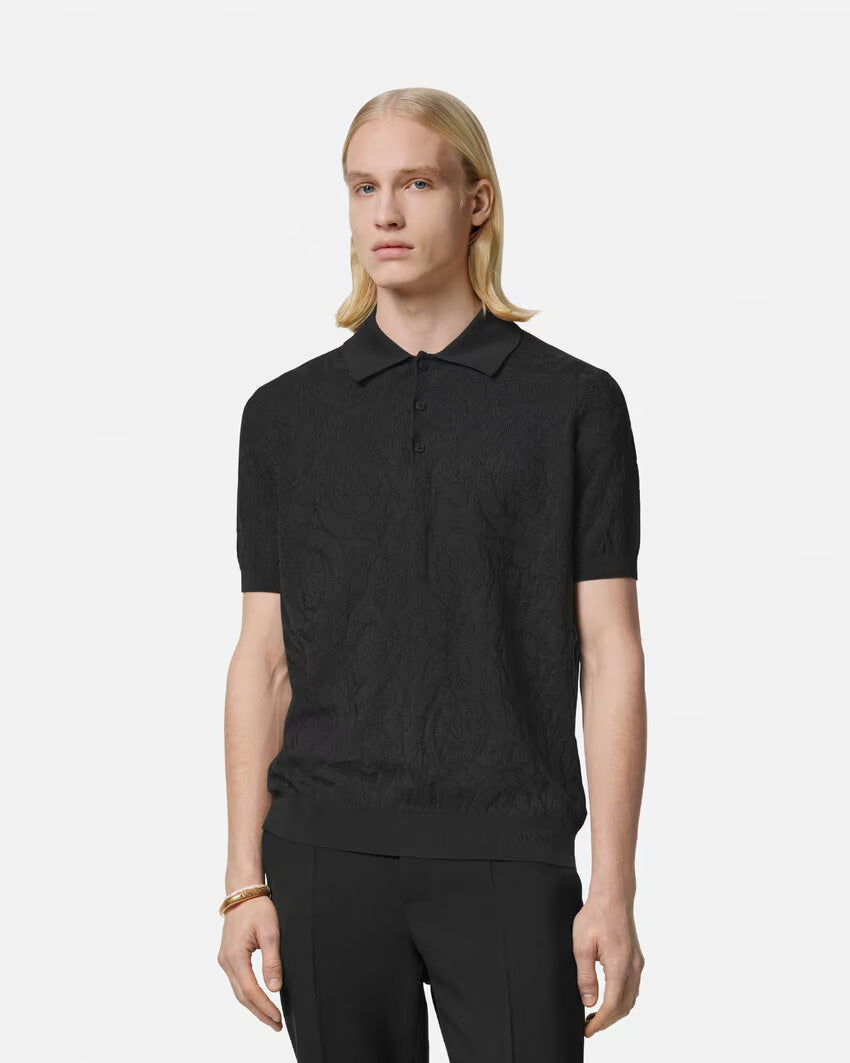 Versace BAROCCO KNIT POLO SHIRT - Image 4