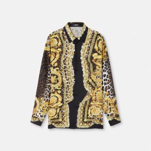 Versace WILD BAROCCO ILLUSION SILK SHIRT