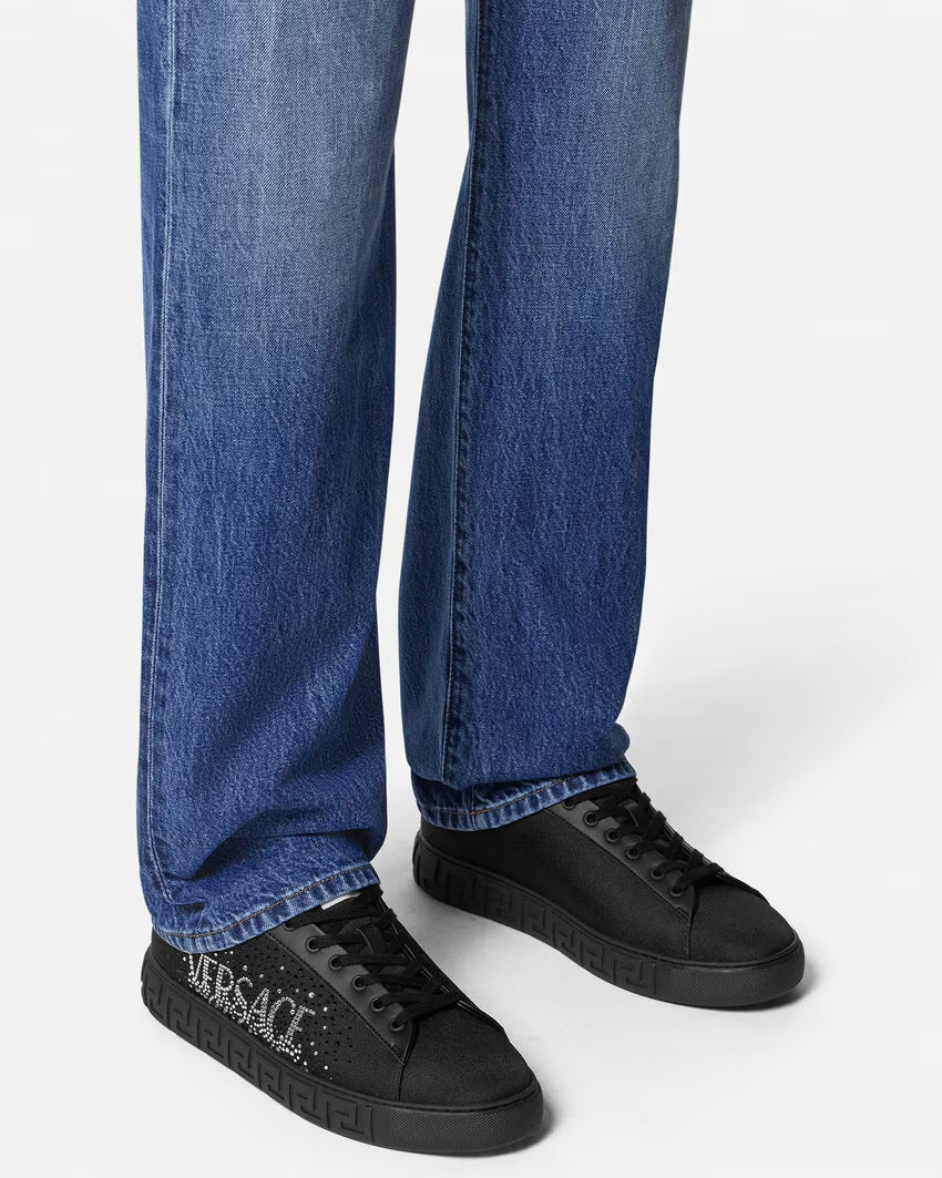 VERSACE Crystal Logo Greca Sneakers - Image 3