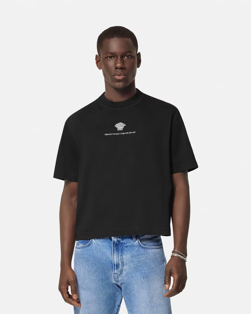 Versace EMBROIDERED MEDUSA MILANO T-SHIRT - Image 4