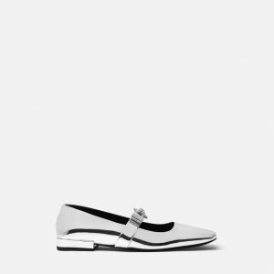 GUCCI Gianni Ribbon Metallic Ballerinas