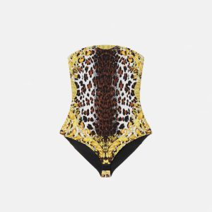 Versace WILD BAROCCO SILK CADY CORSET BODYSUIT