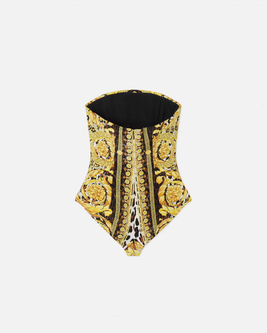 Versace WILD BAROCCO SILK CADY CORSET BODYSUIT - Image 3
