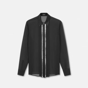 Versace METAL MESH GEORGETTE-SILK SHIRT