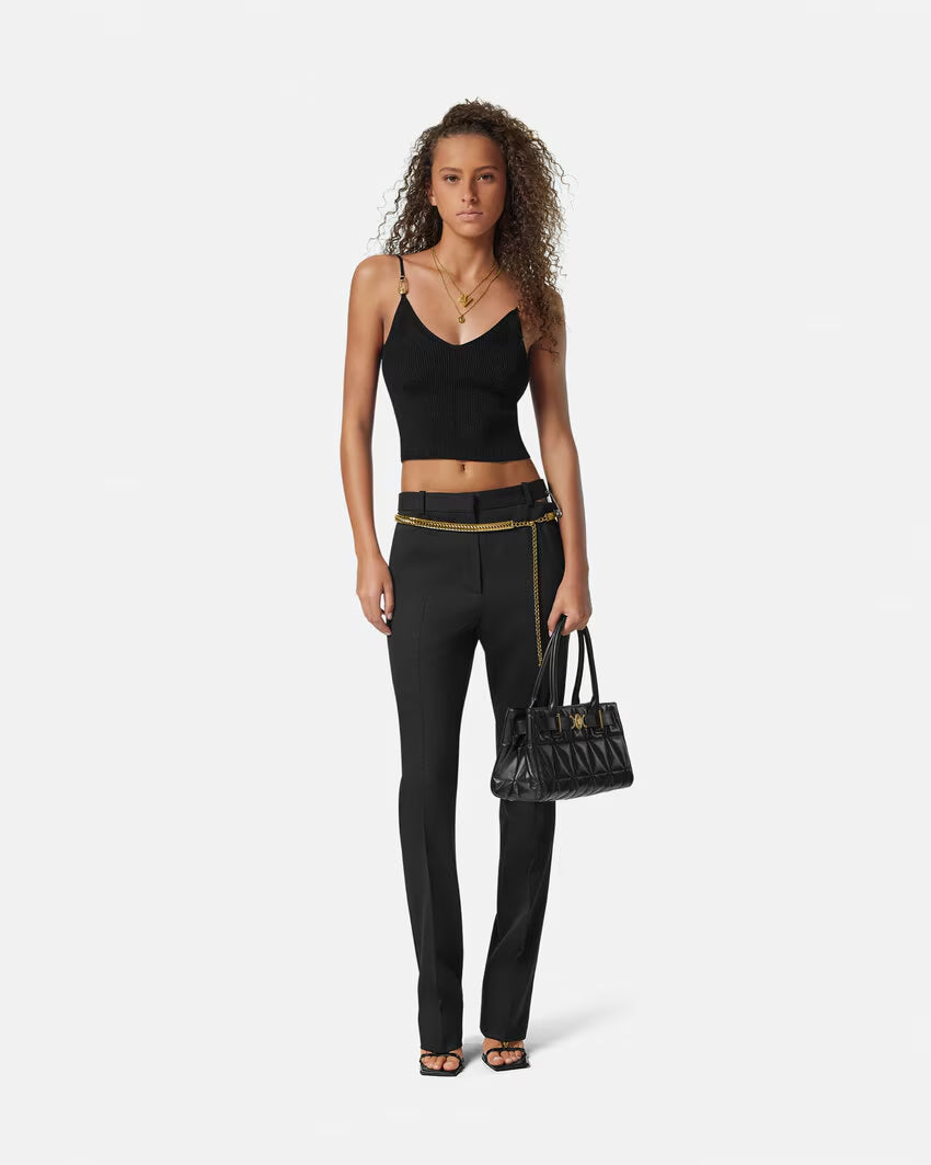 Versace SAFETY PIN KNIT CROP TOP - Image 2