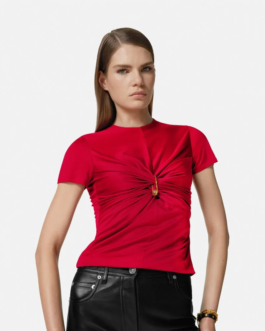 Versace SAFETY PIN GATHERED TOP - Image 8