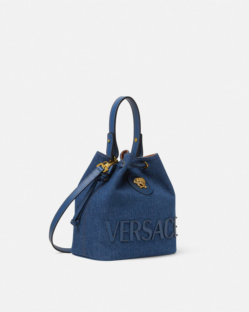 VERSACE LA MEDUSA DENIM BUCKET BAG - Image 2