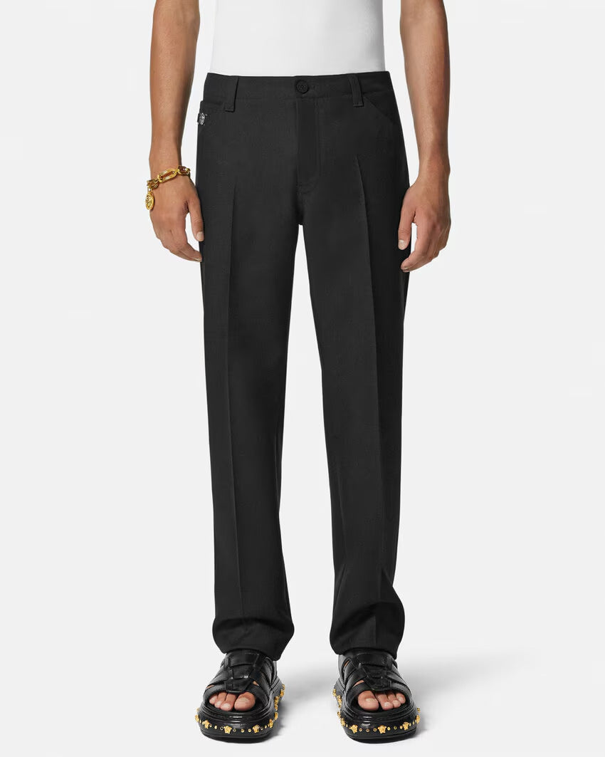 VERSACE Cavalry Wool Formal Pants - Image 3