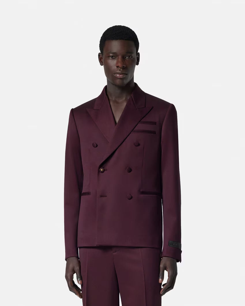VERSACE Wool Double-Breasted Blazer - Image 4