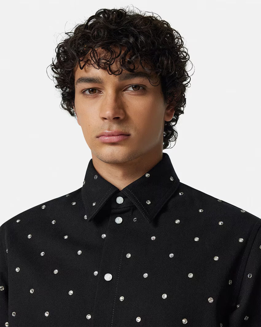 Versace CIELO STELLATO DENIM OVERSHIRT - Image 3