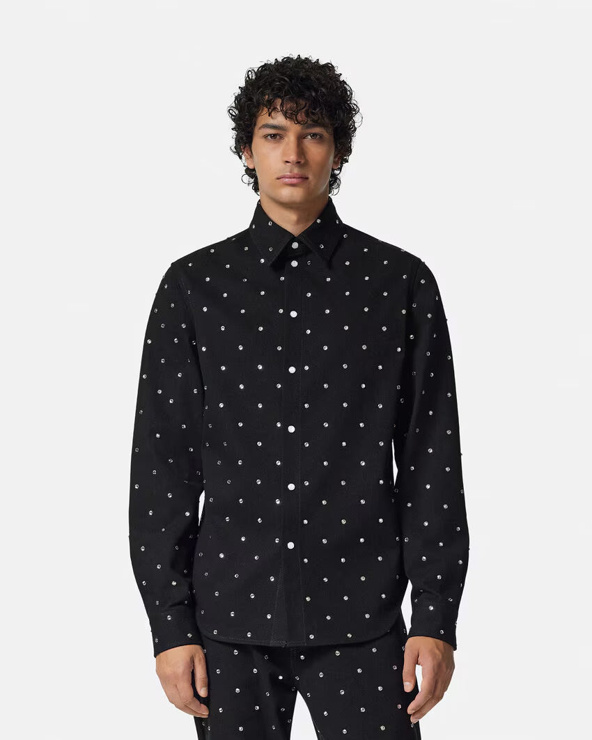Versace CIELO STELLATO DENIM OVERSHIRT - Image 4
