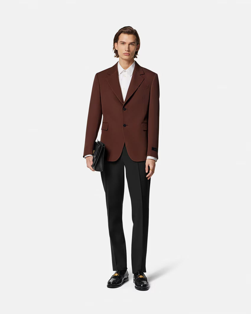 VERSACE Single-Breasted Wool Blazer - Image 7