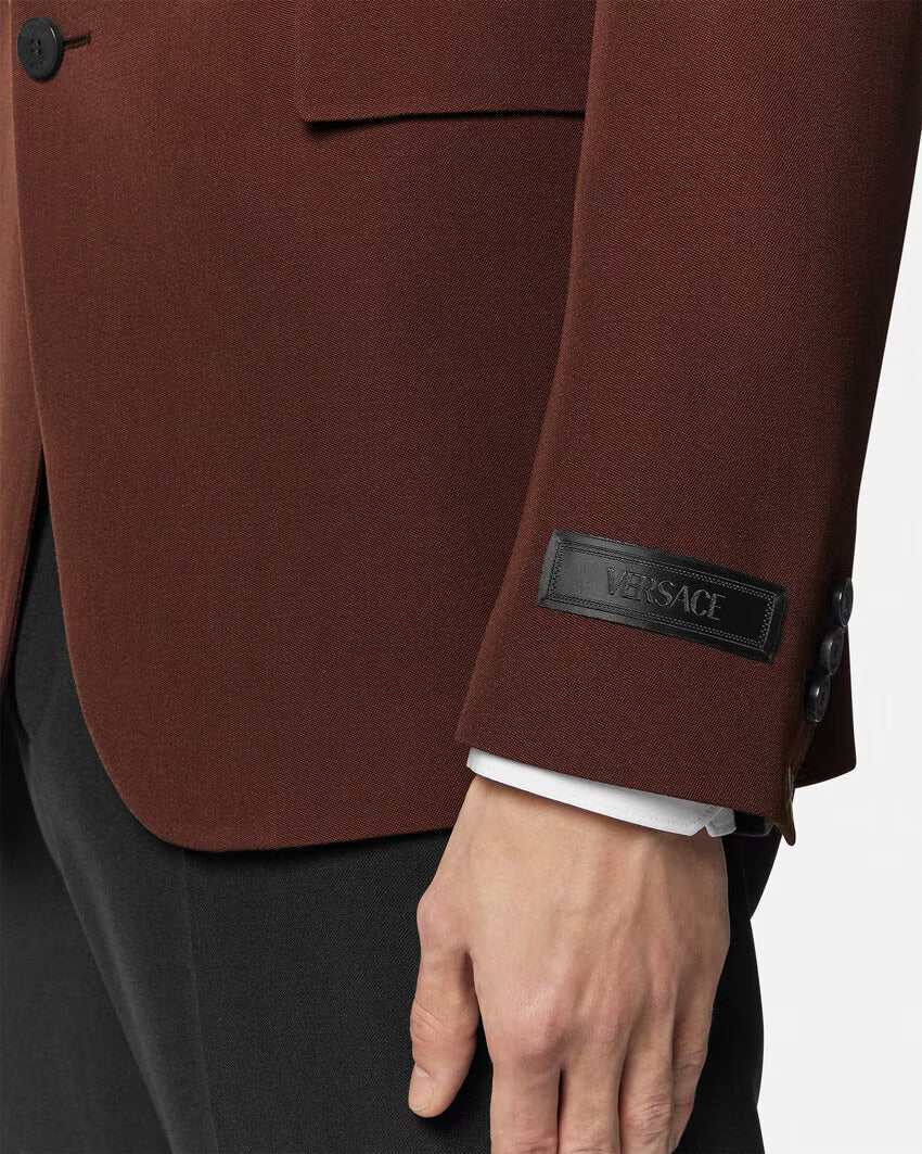 VERSACE Single-Breasted Wool Blazer - Image 10