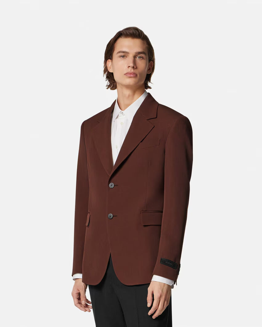 VERSACE Single-Breasted Wool Blazer - Image 8
