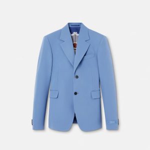 VERSACE Single-Breasted Wool Blazer