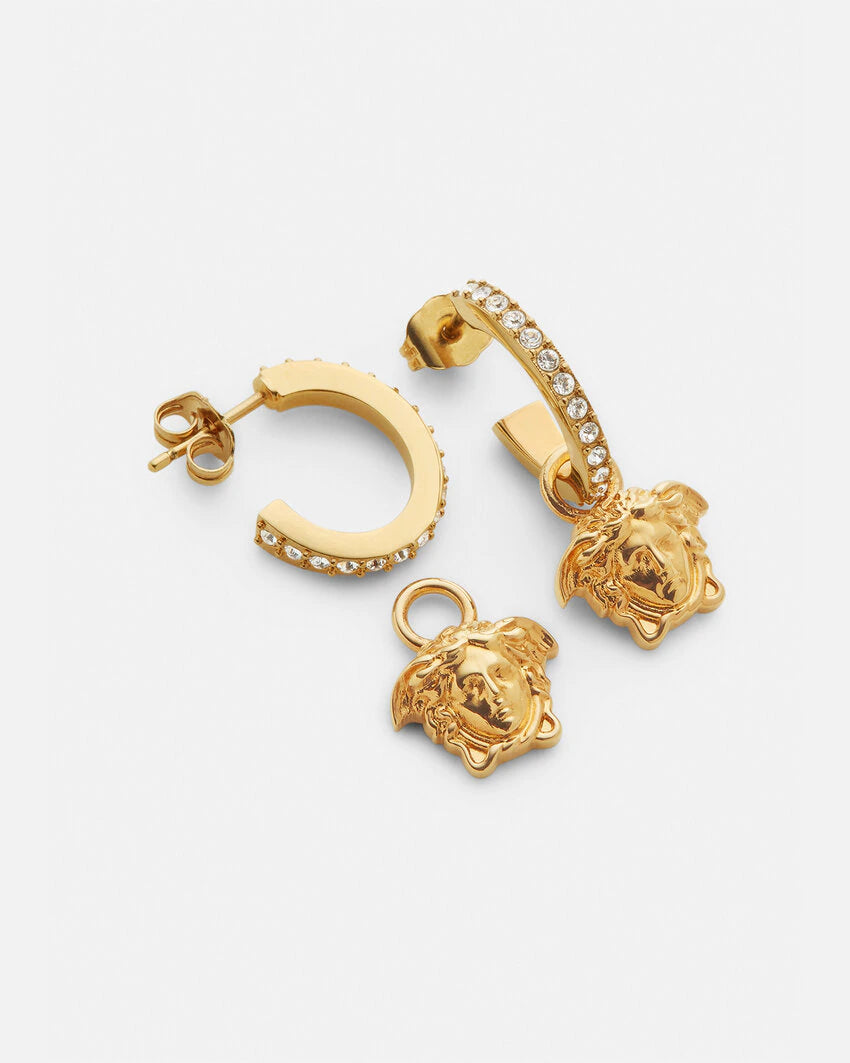 VERSACE CRYSTAL LA MEDUSA HOOP EARRINGS - Image 2